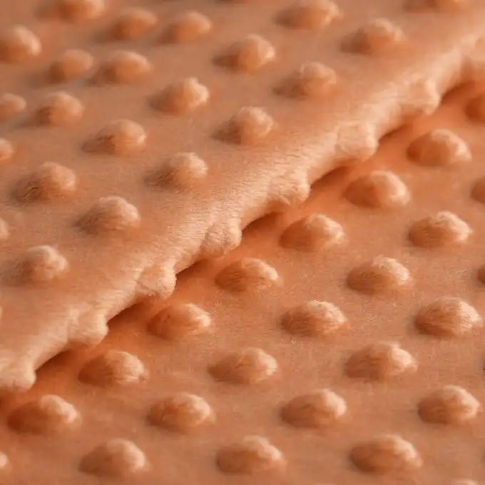 Tessuto Minky pois minnie albicocca