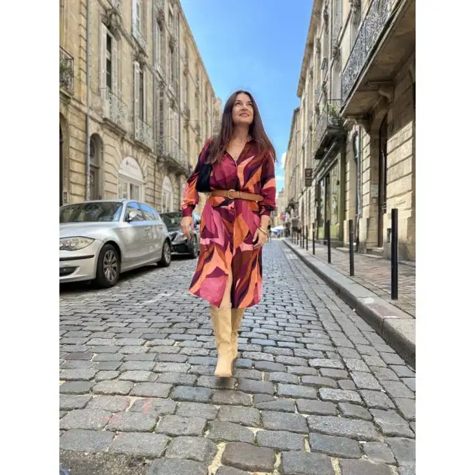 Modello Jane abito camicia donna dal 34 al 52 Clématisse Pattern