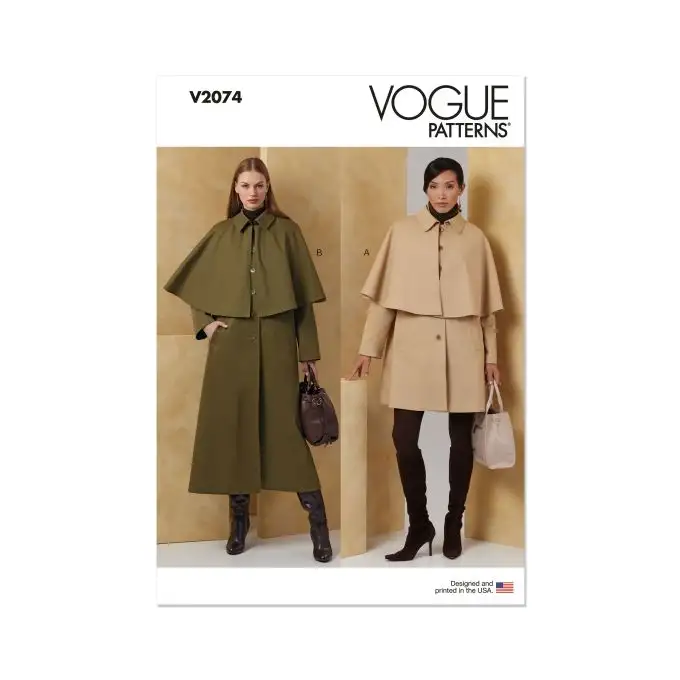 Modello Vogue V2074A Donna Cappotto ampio svasato S a XXL