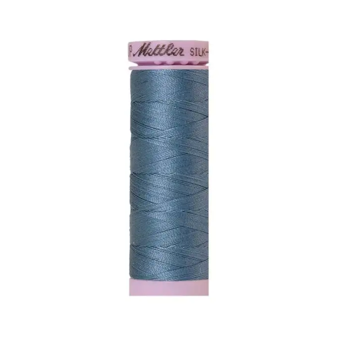Bobina di filo mettler silk finish cotone 150m blu tempesta col. 1306