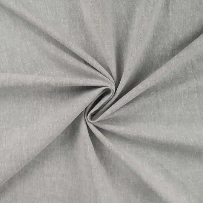 Tessuto cotone lino mélange grigio chiaro