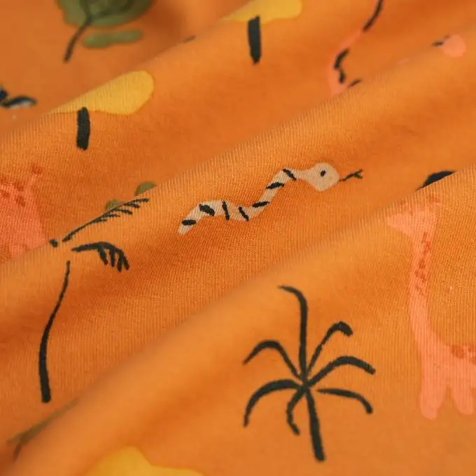 Tessuto jersey cotone savana bebè caramello