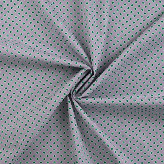 Tessuto popeline di cotone stampato fiori retro viola