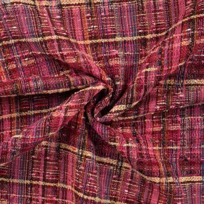 Tessuto tweed rosa