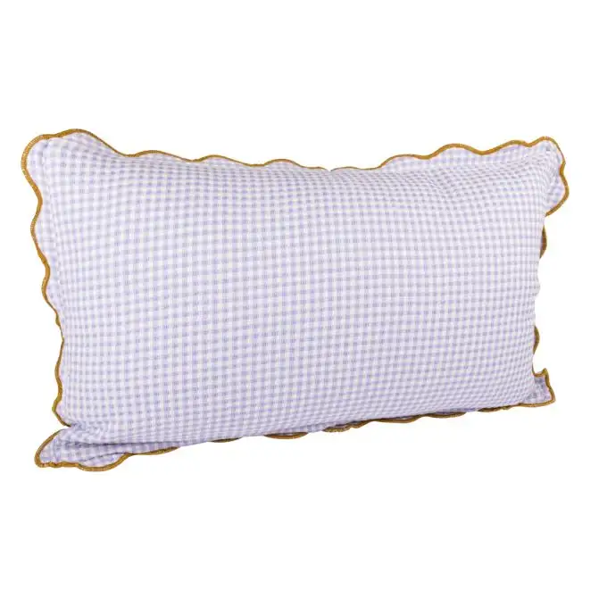 Fodera per cuscino vichy con bordo 30x50cm