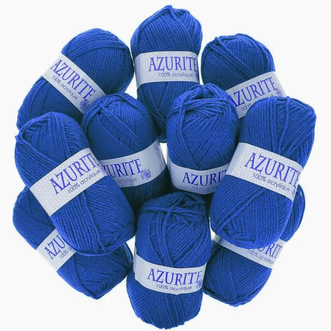 Set di 10 gomitoli di filato Azurite 50g 100% acrilico - Col. 1338 Blu Reale