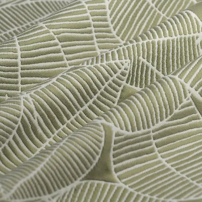 Tessuto trapuntato pesante fogliame verde bianco