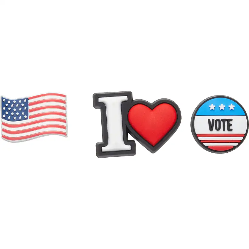 Set di 3 clip jibbitz Crocs USA Election