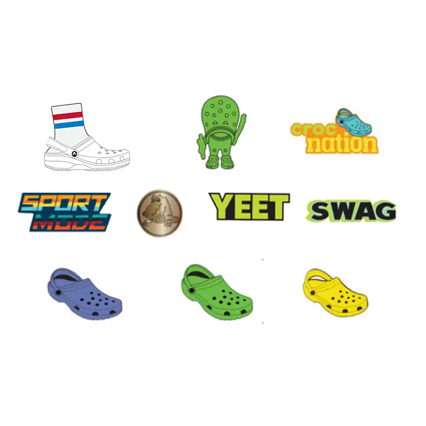 Confezione da 10 clip jibbitz Crocs Fan