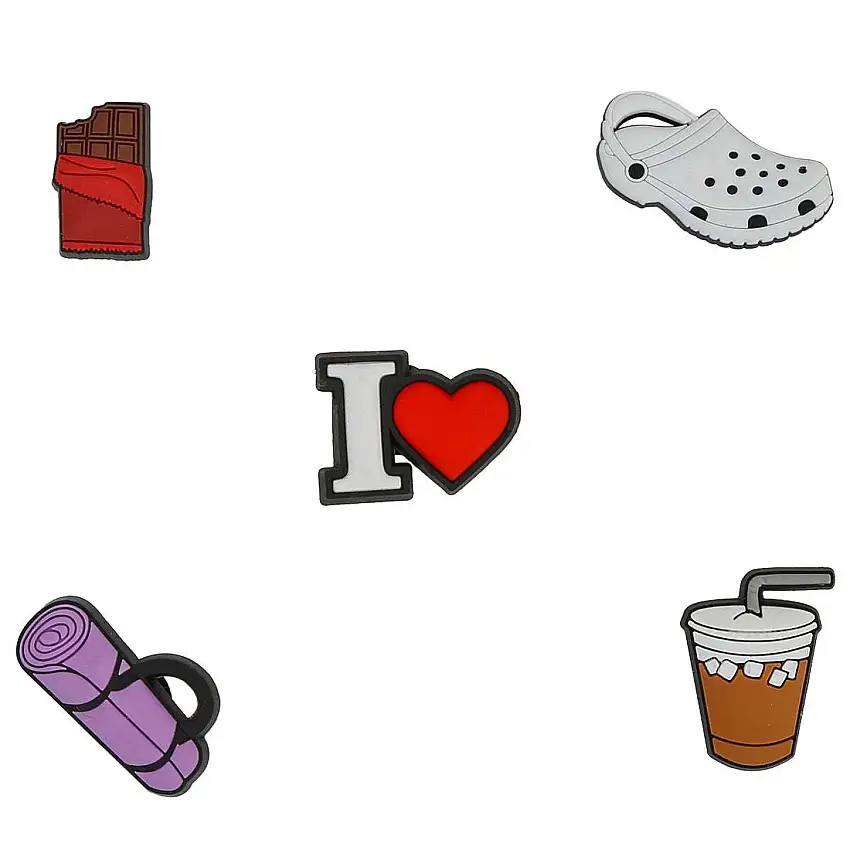 Set di 5 clip jibbitz Crocs I Heart