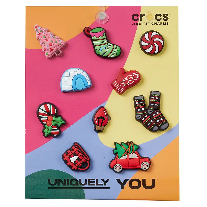 Confezione da 10 clip jibbitz Crocs Happy Holidays
