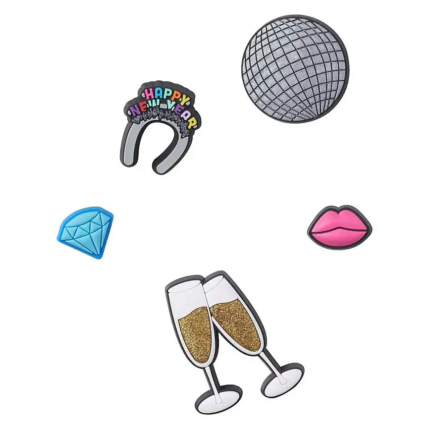 Set di 5 clip jibbitz Crocs Happy New Year