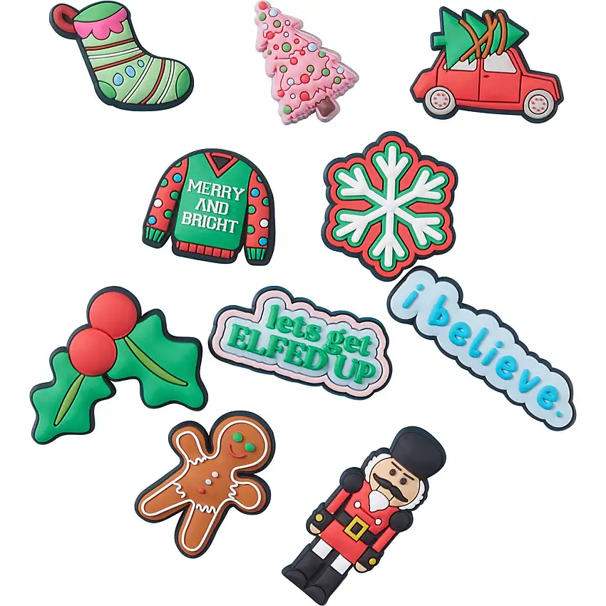 Confezione da 10 clip jibbitz Crocs Colorful Holiday