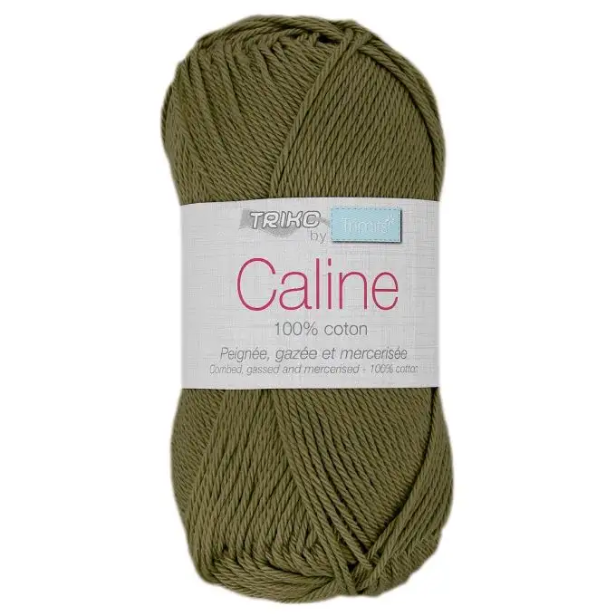 Gomitolo filato Caline 50g 100% cotone mercerizzato - Col. 151 Kaki