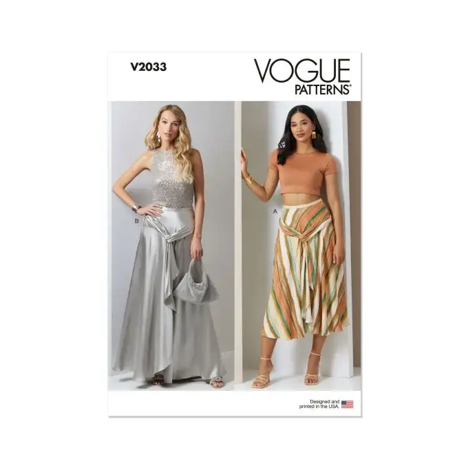 Modello Vogue V2033P5 Donna Gonna drappeggiata 40 a 48
