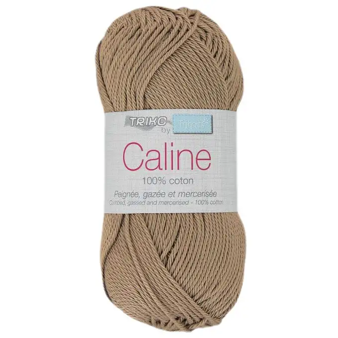 Gomitolo filato per maglieria Caline 50g 100% cotone mercerizzato - Col. 157 Taupe