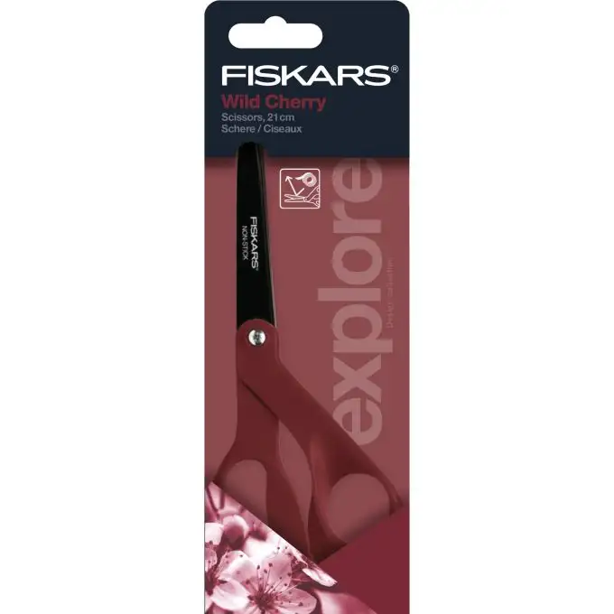 Forbici antiaderenti collezione Explore 21 cm rosso ciliegia - Fiskars