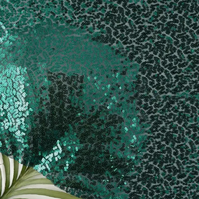Tessuto rete paillettes verde