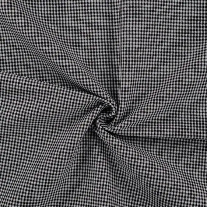 Tessuto Bengaline stampato mini pied de poule nero