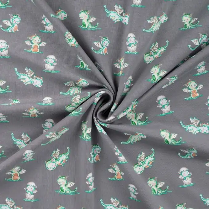 Maglia jersey cotone stampata dinosauri acquerellati multicolore