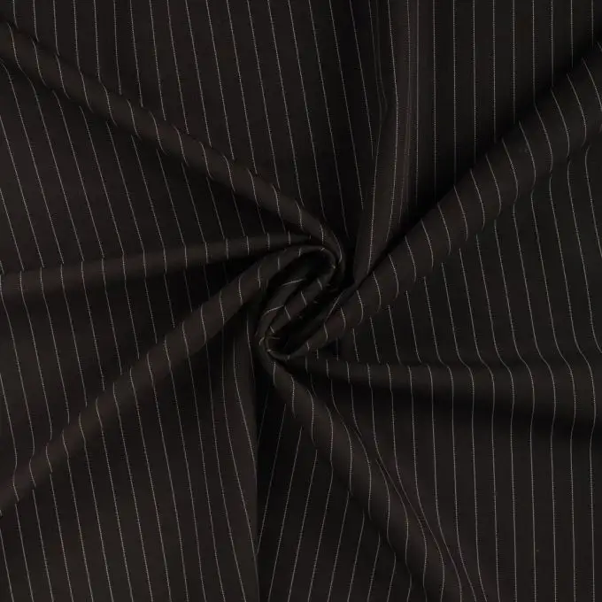 Tessuto twill poliestere stampato righe nere