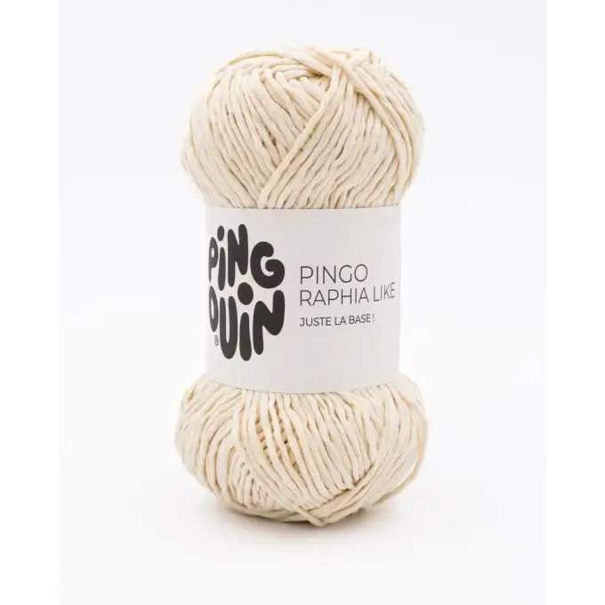 Pelota di filato da maglia raphia like ecru - pingouin