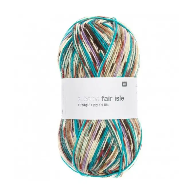 Gomitolo lana calzini Superba Fair Isle 4 fili 100g Rico Design