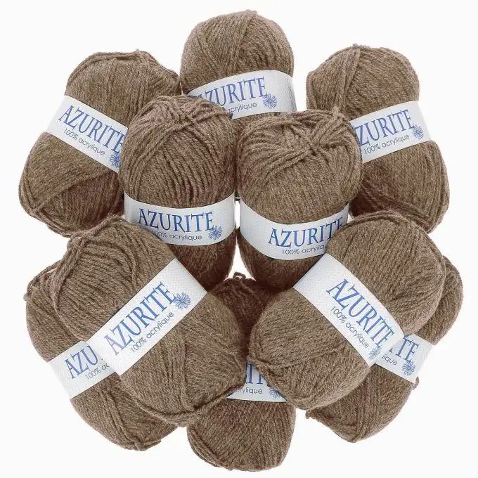 Set di 10 gomitoli di filato Azurite 50g 100% acrilico - Col. 31882 Taupe