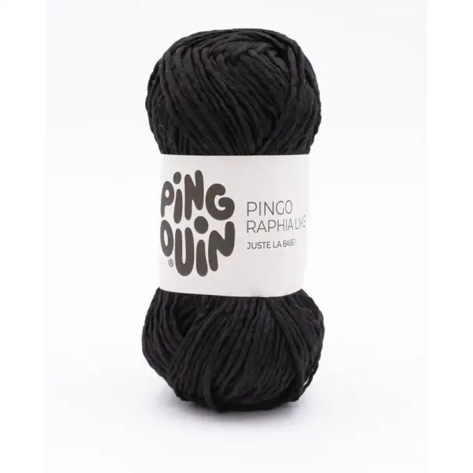 Gomitolo di filato per maglieria Raphia like nero - Pingouin