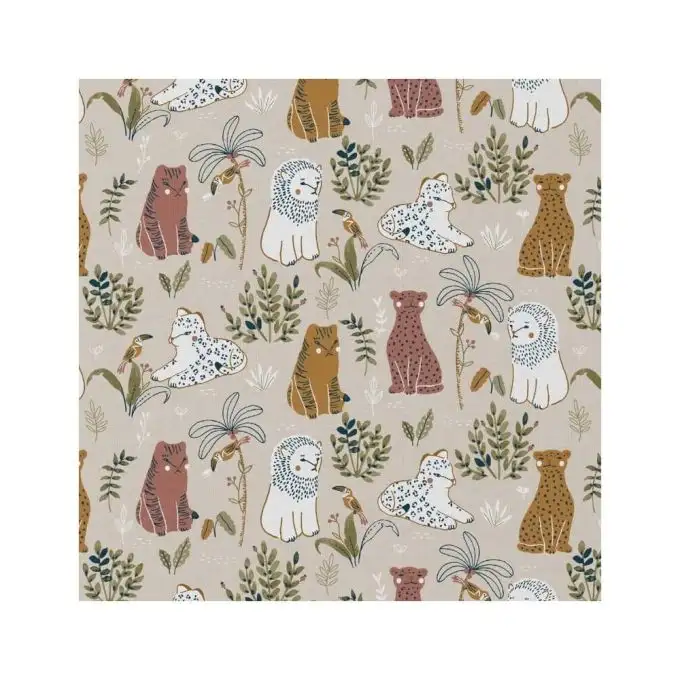 Tessuto cotone animali della savana