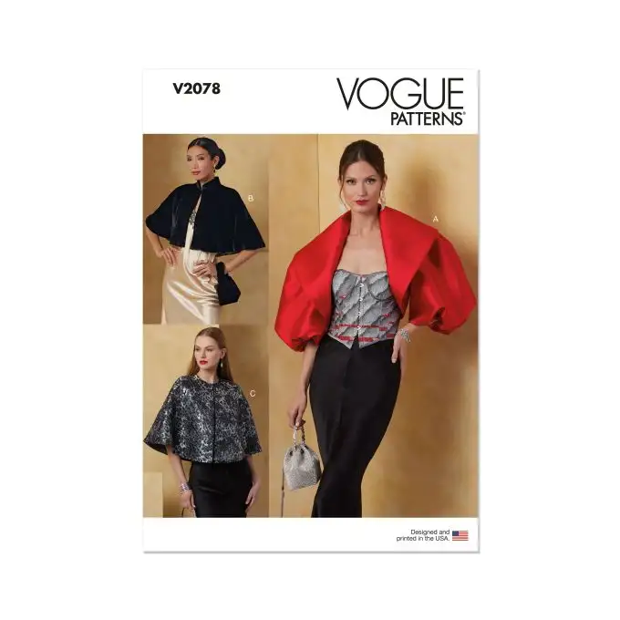 Patron Vogue V2078A Bolero X a XL