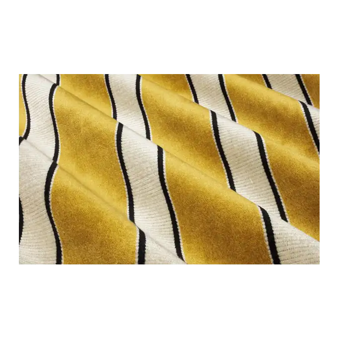 Tessuto Jacquard in velluto a righe gialle, sedili e tende