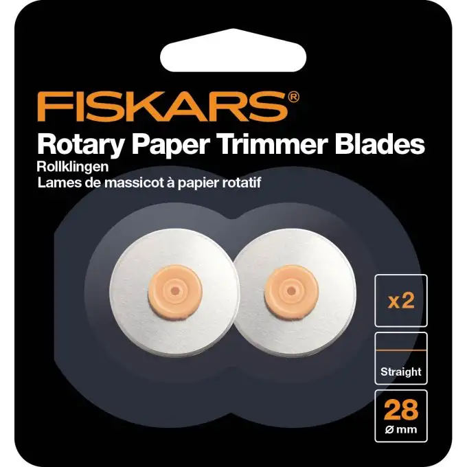 Lame d.28 mm taglio dritto (x2) per taglierina rotativa - Fiskars