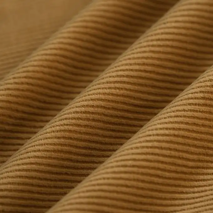 Tessuto velluto a coste doppio Sherpa cammello