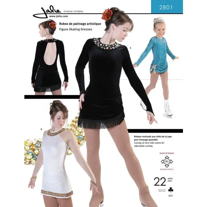 Modello Jalie 2801 abito pattinaggio artistico schiena aperta bambino adulto