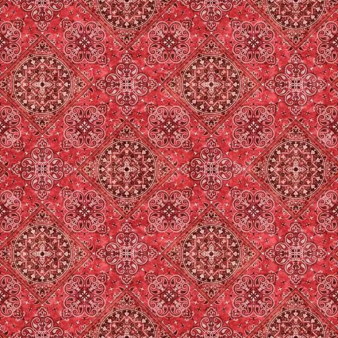 Tessuto patchwork bandana rosso