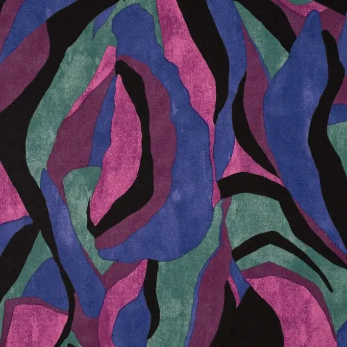 Maglia jersey viscosa stampata grande acquerello multicolore