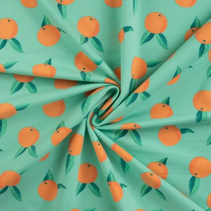 Maglione in felpa francese stampato arancione blu