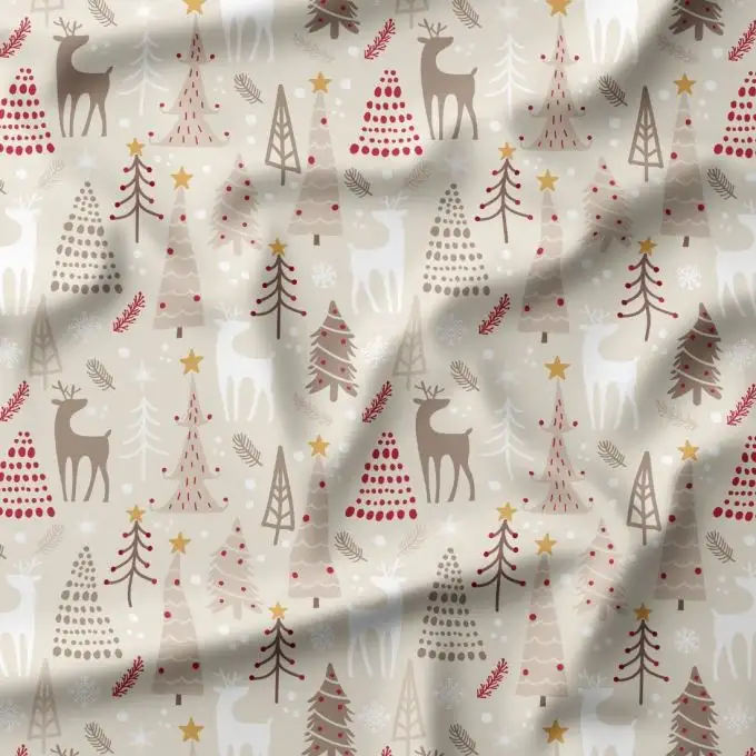 Tessuto di cotone stampato Foresta d’Inverno – Certificato Oeko-Tex®