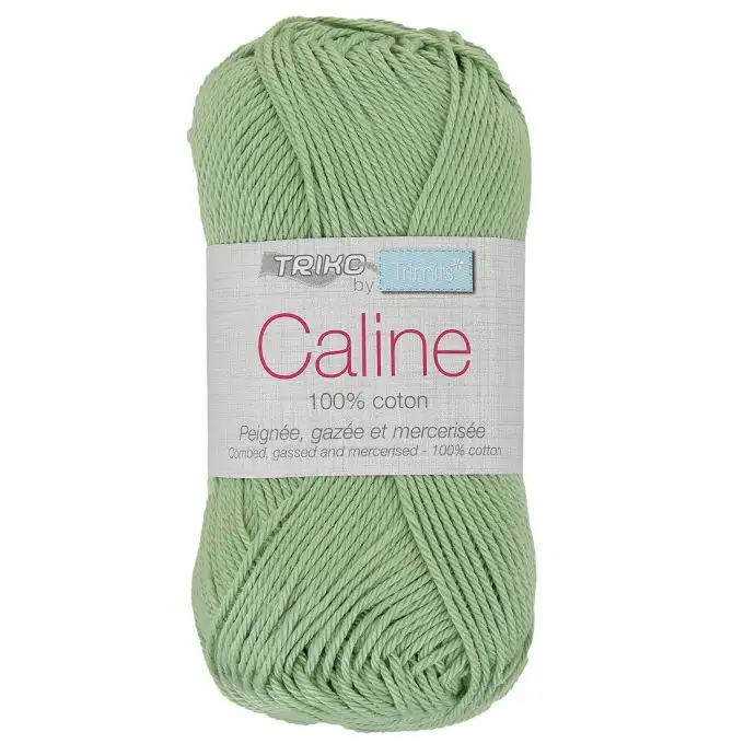 Gomitolo filato Caline 50g 100% cotone mercerizzato - Col. 179 Verde mandorla