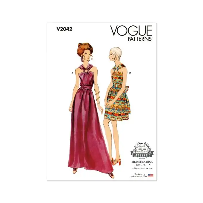 Modello Vogue V2042B5 Donna Abito sera 36 a 44