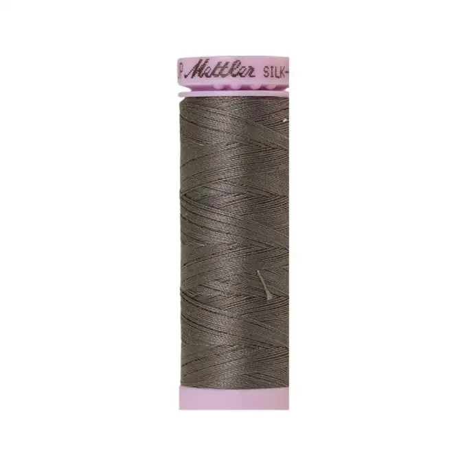 Bobina di filo mettler silk finish cotone 150m grigio ferro col. 0415