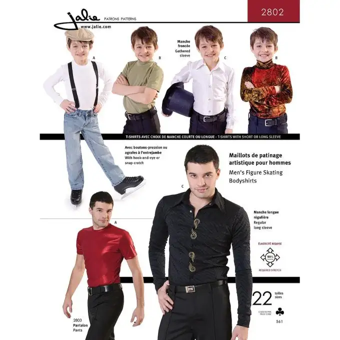 Modello Jalie 2802 body danza pattinaggio uomini ragazzi