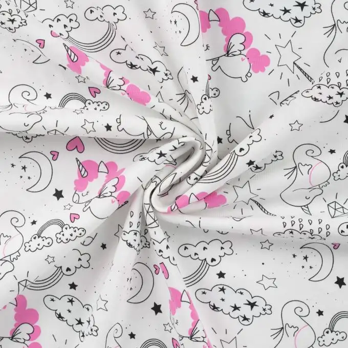 Maglia jersey cotone magico stampata unicorno cambia colore sole