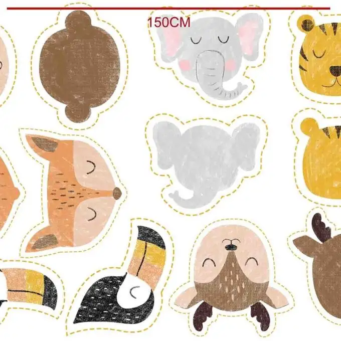 pannello teste animali da ritagliare