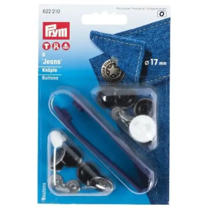 Bottoni jeans a rivetto senza cuciture American Star 17 mm argento antico