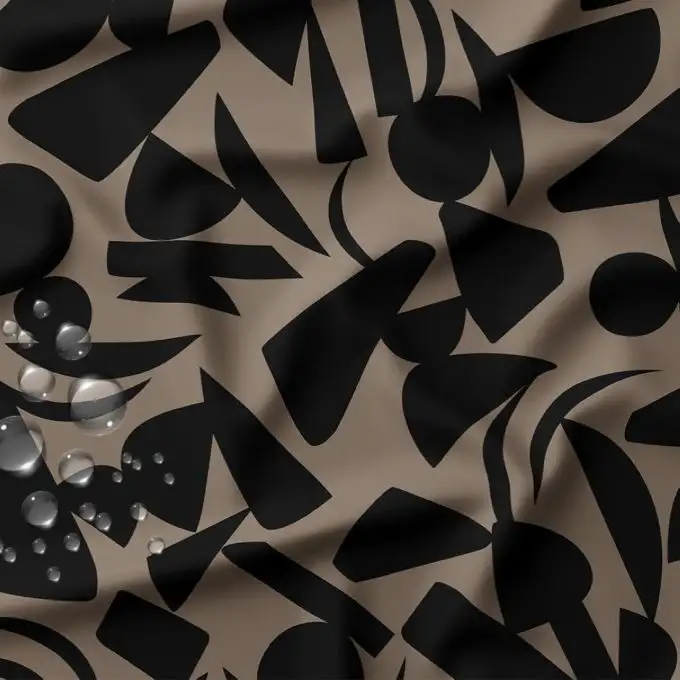 Tessuto impermeabile geo grigio nero