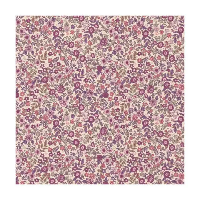Tessuto cotone Barbara écru_/viola