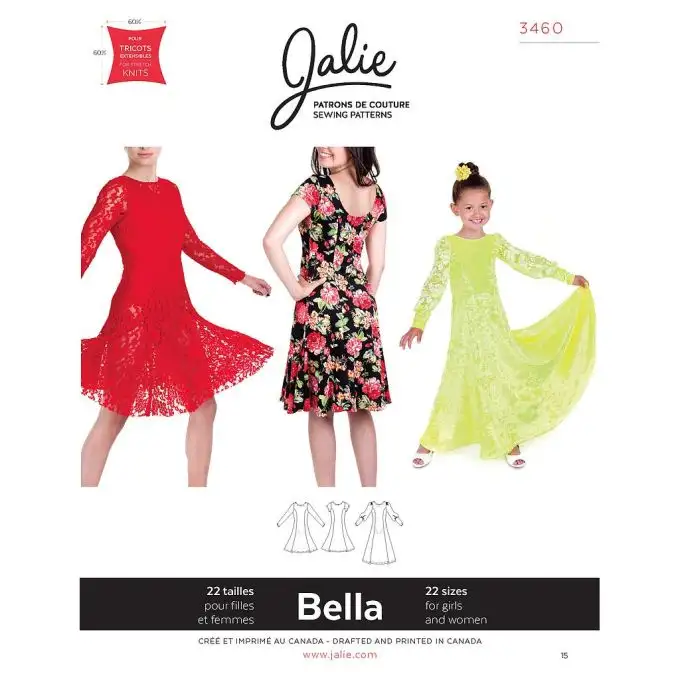 Modello Jalie 3460 abito Bella taglio principessa bambino adulto