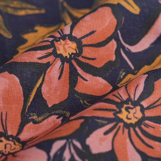 Tessuto bachette pesante fiori Hortense multicolore